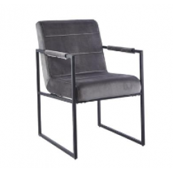 Conrad Velvet Chair Grey
